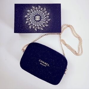 Chanel Midnight Blue Makeup Cosmetic Bag